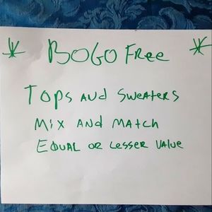 BOGO tops and sweaters